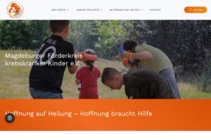 Website des Förderkreises Krebskranker Kinder e.V. in Magdeburg